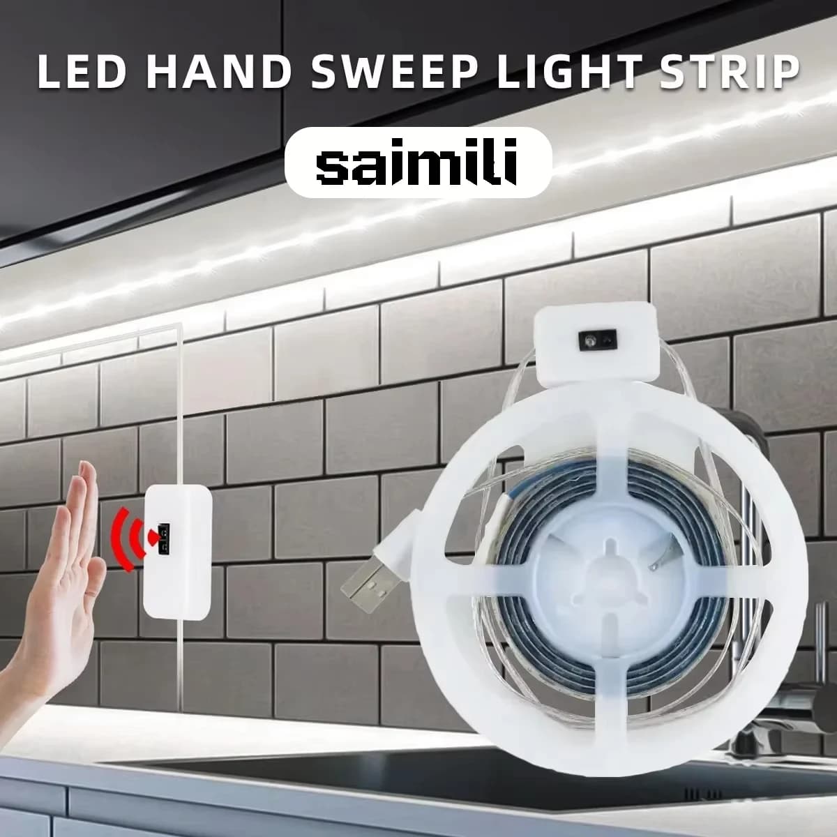 5V LED under cabinet light USB Smart Dimmer gesture sensor Control switch for cabinet Kitchen Guardaroba Bed counter