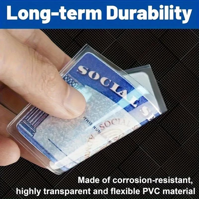 10 piece transparent card envelopes, soft PVC waterproof cover for credit cards and banking cards, thin protective organizer for wallet