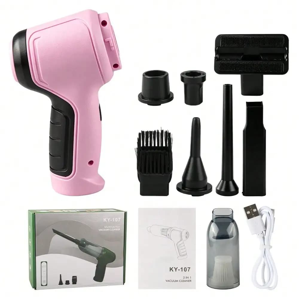 Portable Mini Car Vacuum Cleaner 15000PA Handheld Cordless Vacuum Cleaner 4000mAh Brushless Motor Suitable For Car, Home, Suction, Blowing, Extraction 3-Use Vacuum Cleaner