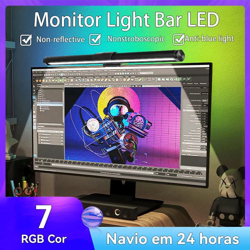 Lampada da tavolo intelligente, barra luminosa per monitor, luce notturna con controllo tramite app, presa USB, regolazione continua della luminosità, per gaming, ufficio, studio.