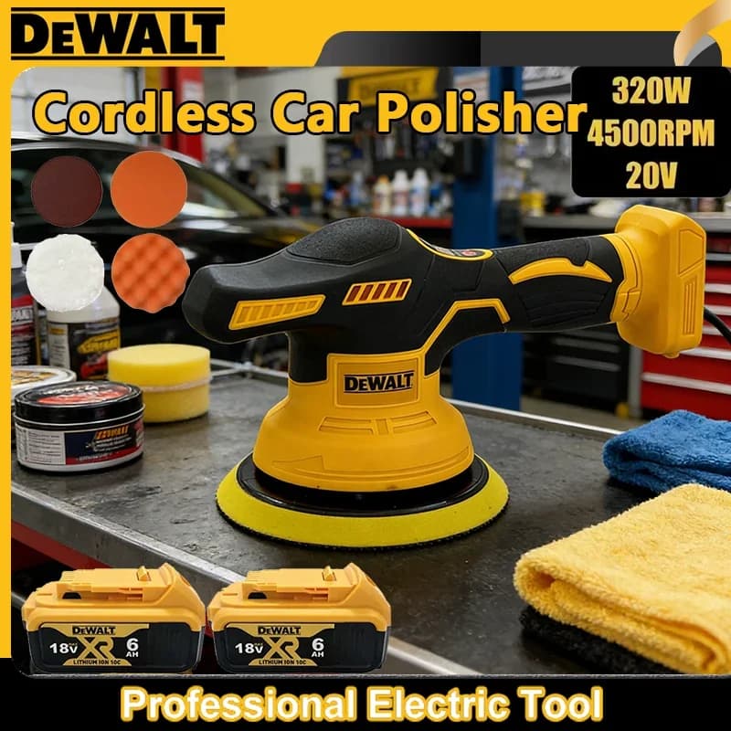 Lucidatrice per Auto Dewalt a 8 Velocità con Display Digitale, Lucidatrice Elettrica Senza Fili per Ceratura e Lucidatura Auto, Compatibile con Batteria Dewalt 20V