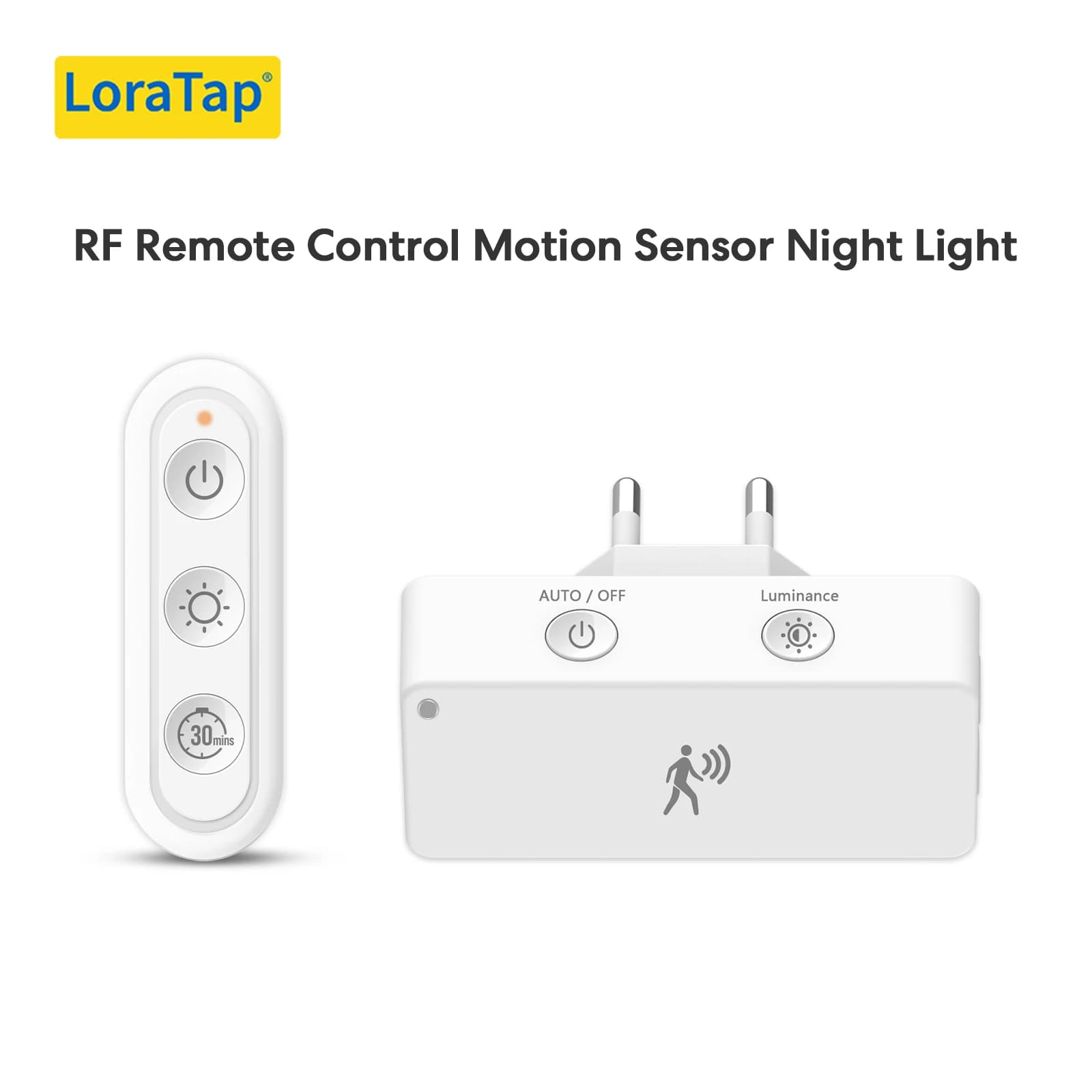 Luce Notturna LoraTap RF 868Mhz Standard EU di Piccole Dimensioni con Telecomando per Tre Modalità di Temporizzazione, Rilevamento Radar in Tempo Reale