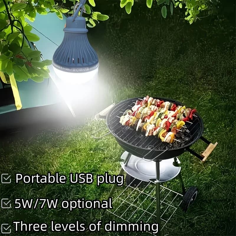 5V Led Camp Light Usb Emergency Bulb 3 Color Dimmable Hanging Tent Lamp for Work BBQ Fishing Repair Out Door Camping Equipment