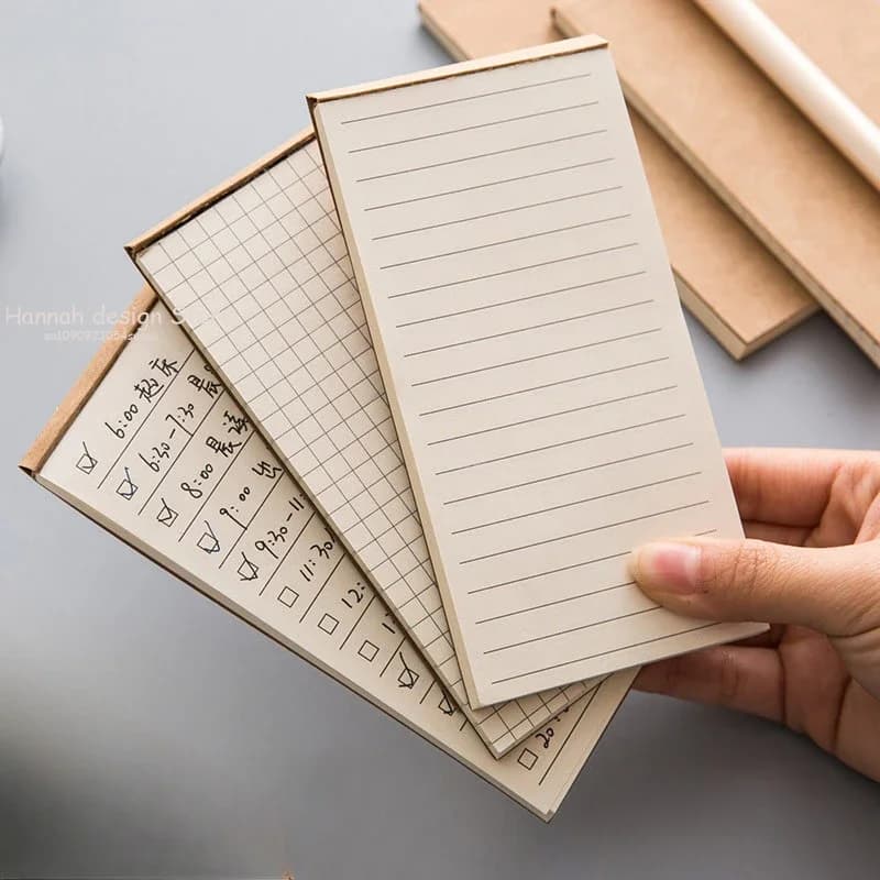 Blocco note da 50 pagine Nota adesiva Blocco note in carta Kraft Blocco note Agenda giornaliera portatile Agenda Libro Lista delle cose da fare Materiale scolastico