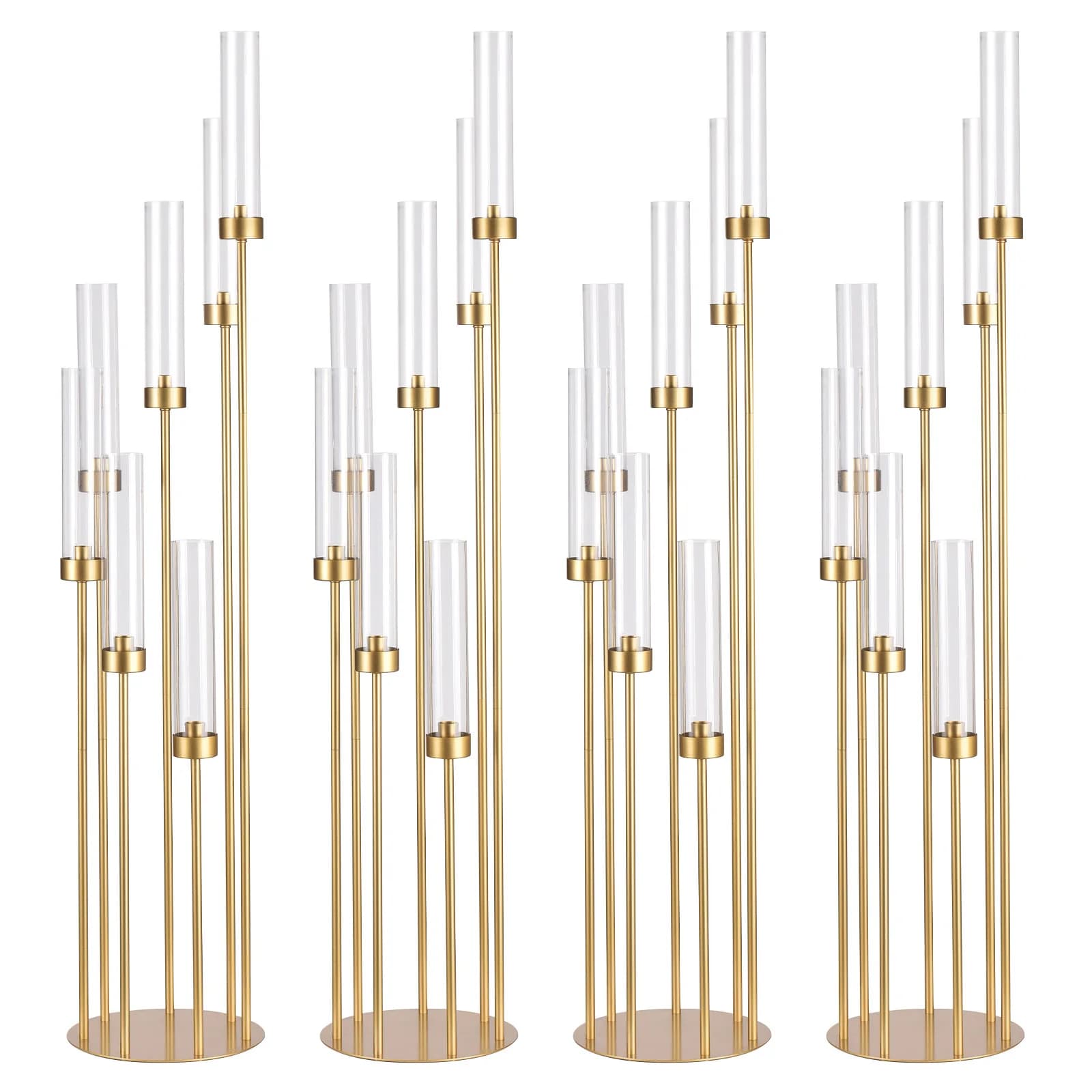 4set 7 arms floor candles centerpiece gold wedding 48 "high metal candle holder with removable acrylic lighting