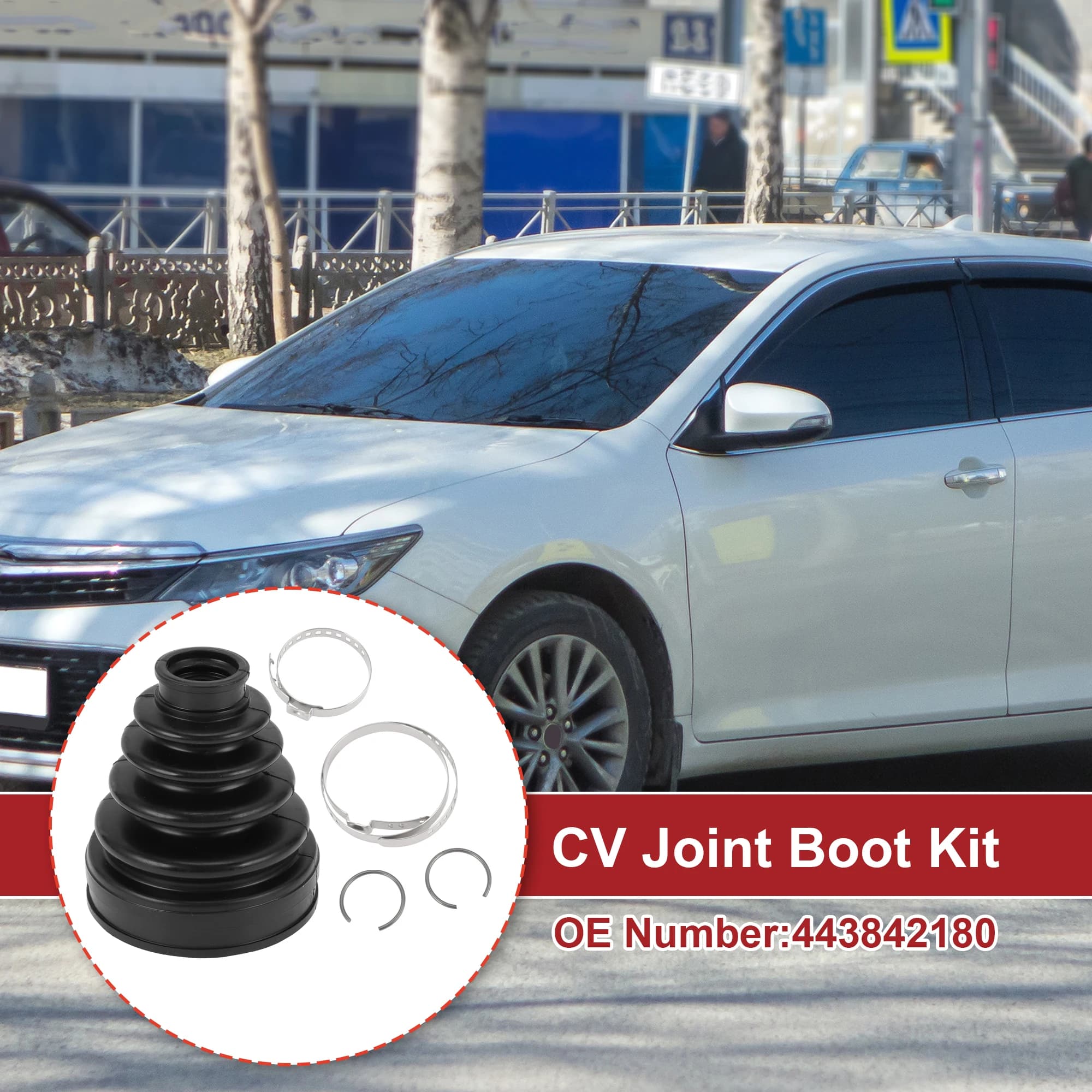 X Autohaux 1 Set CV Joint Boot Kit for Toyota Highlander 01-09 Inner Constant Velocity Joint Boot W/ Clamps No.443842180