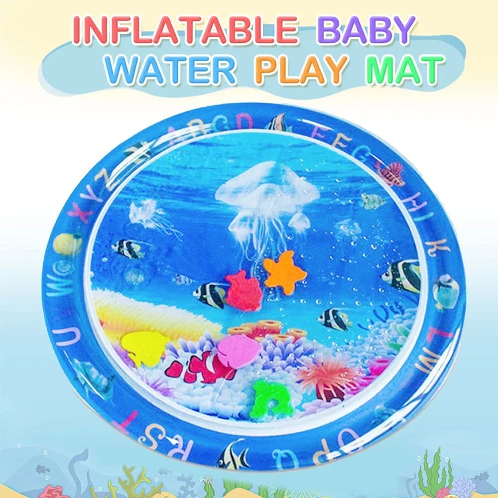 1pc rotondo bianco meduse gonfiabile in PVC che gioca tappetino per acqua tappetino per bambini attività di educazione precoce giocattoli tappetino cuscino regalo