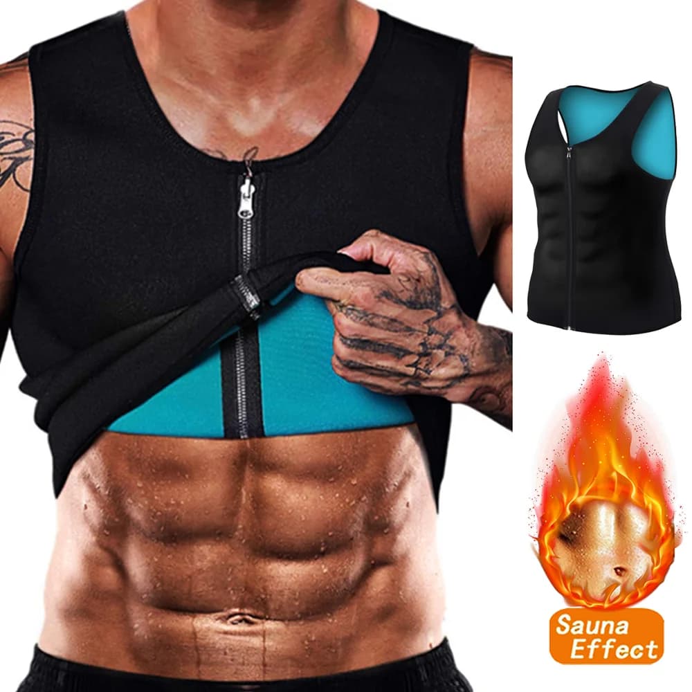 Men's T-Shirt for Exercises Training vest sauna effect Top sports fitness weight loss clothing Compression sportswear Training