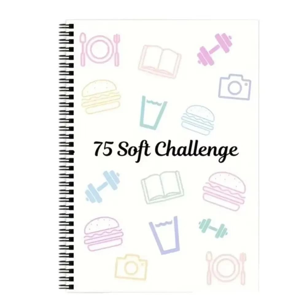 YcaeyLnaR 75 Soft Challenge Journal, Quaderno Planner A4 per 75 giorni, per Fitness, Abitudini, Cura di Sé, Pianificazione Pasti Quotidiani e Monitoraggio del Corpo
