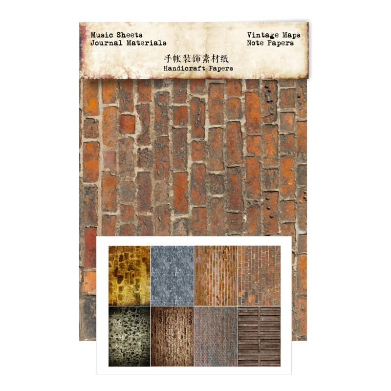 Mattoni pietra Metope modello materiale carta adesivi decorativi fai da te album fotografici Junk Journal Underlay sfondo carte