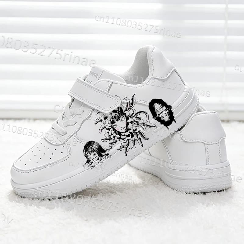 Junji Ito white shoes for parents and children, man woman, waterproof, breathable, durable, for four seasons, fashionable, popular sneakers, gift for boys and girls