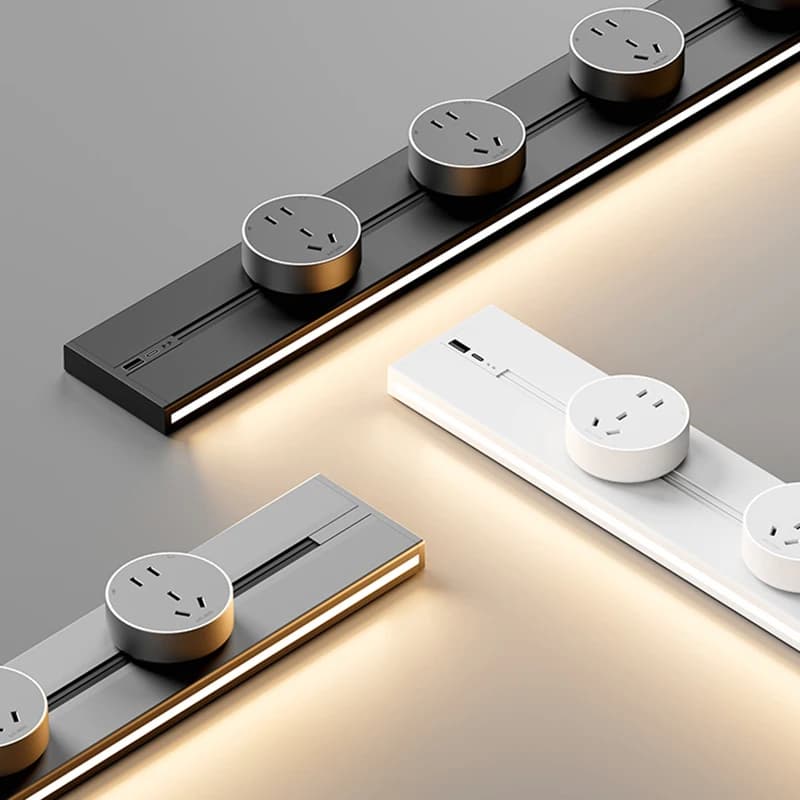 Presa a muro per presa a binario Lampada da parete a induzione per binario rimovibile montata su superficie con adattatore per spina standard USB Type-C UK US EU UN