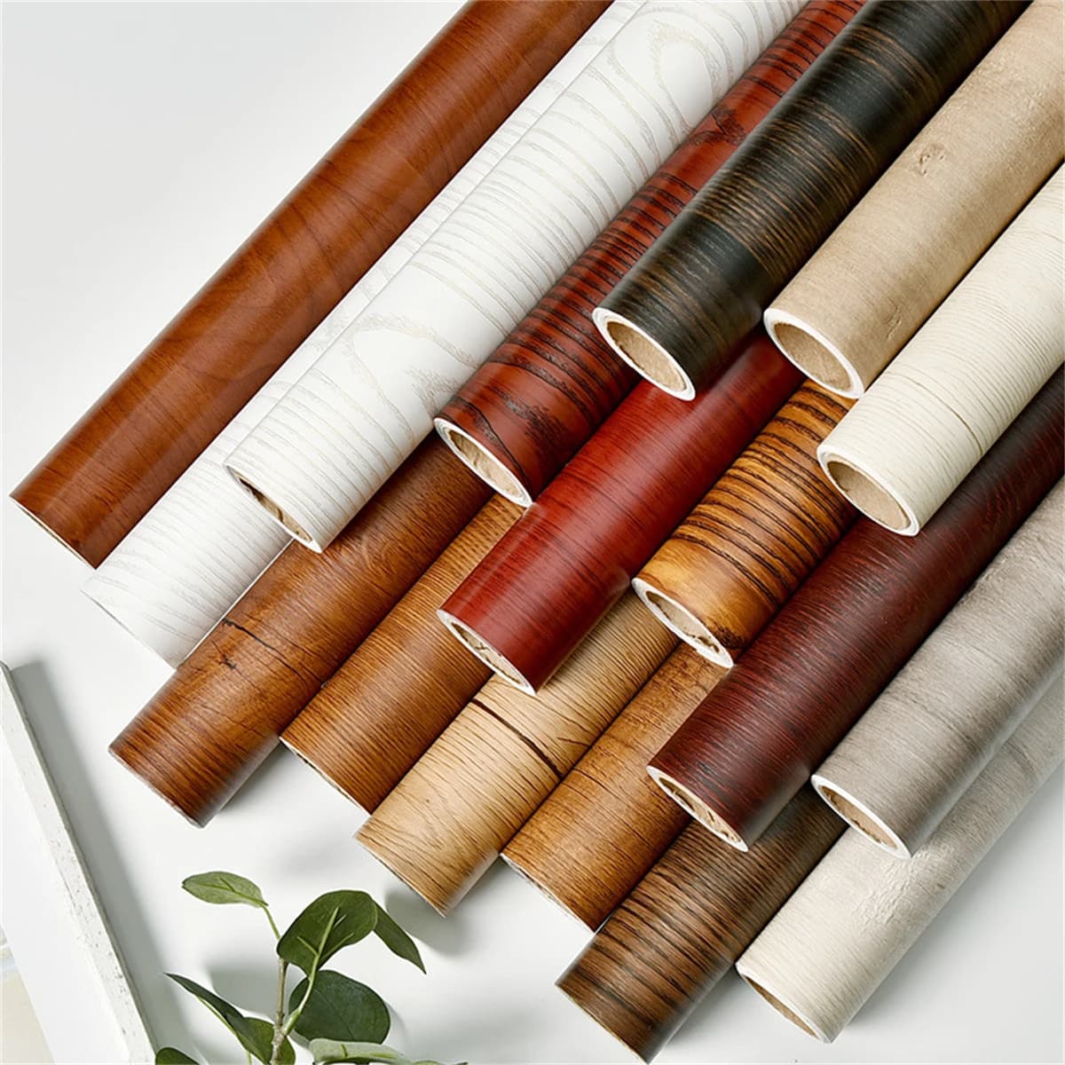 Carta da Parati Adesiva in PVC con Effetto Legno, Impermeabile, per Cucina, Armadi, Porte e Decorazione d'Interni