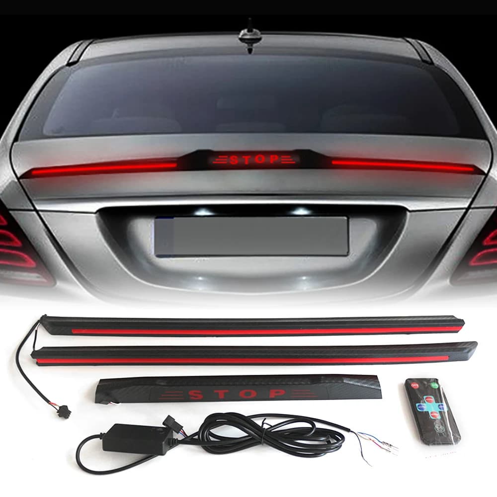 Striscia di luce freno spoiler per auto dinamica Spoiler per auto universale luce a led kit labbro spoiler luce freno posteriore a tre stadi da 50 pollici