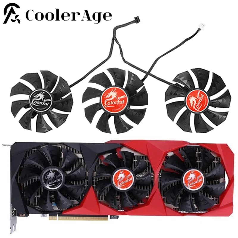 Nuova ventola di raffreddamento da 87 mm di ricambio per ventole di raffreddamento della scheda video grafica GeForce RTX 3060 3070 3080 Ti 3090 NB 12G-V colorate