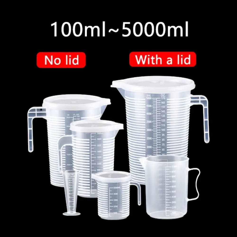 1 Piece Glasses Graduate Transparent Plastic, Large Capacity Mixing Cup with Cover, Laboratory Glass for Kitchen and Pastry
