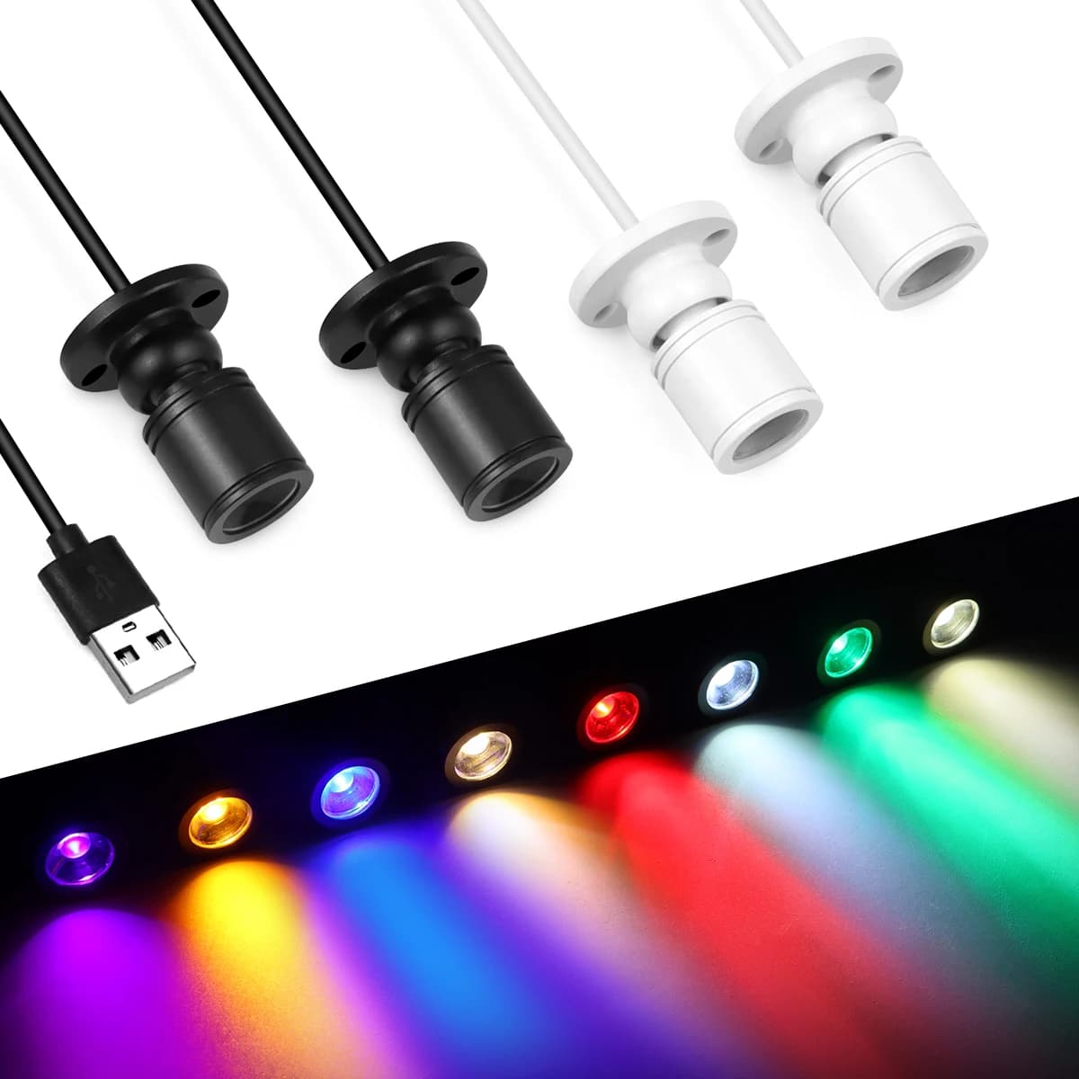 LED Spot Colorful USB 5V Mini Ceiling Spot 1W Showcase Model Showcase Light Room Decoration