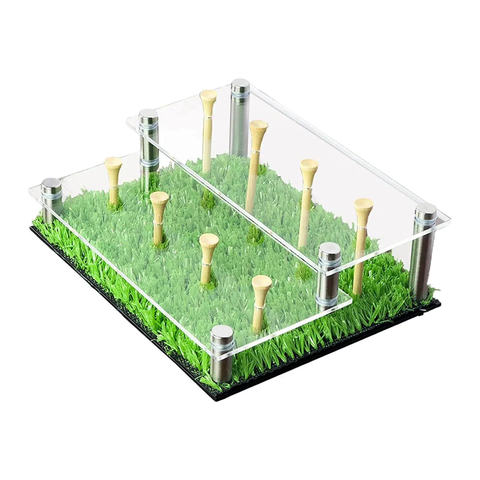 Espositore per palline sportive in acrilico Organizzatore da scrivania a 2 livelli per biglie da golf da collezione, baseball, tennis