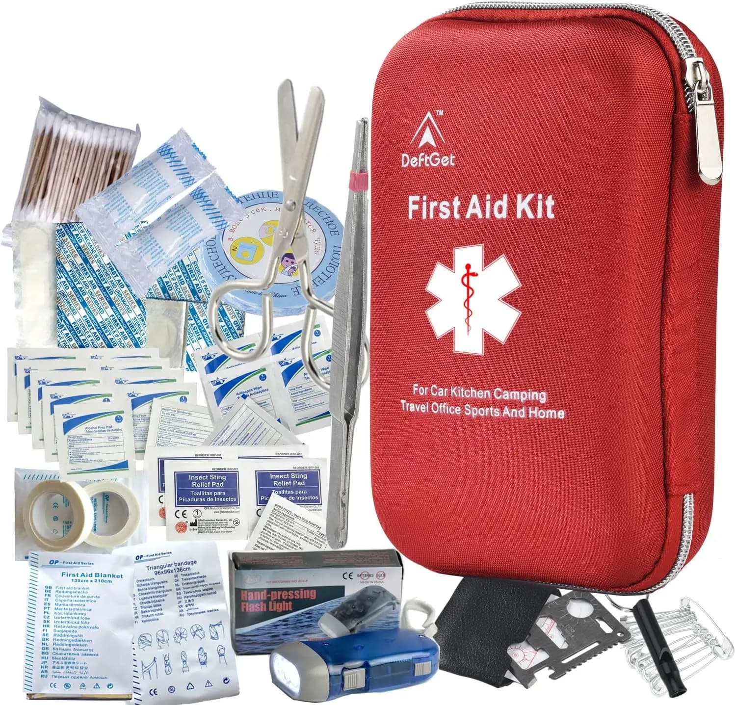 Kit di Pronto Soccorso da 163 Pezzi, Impermeabile con Sistema Molle, Forniture Mediche di Emergenza Portatili per Auto, Campeggio, Viaggi, Sport, Casa