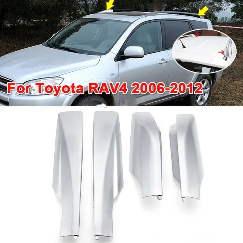 4 pz/set Argento Nero Auto Portapacchi Rails Tappo di Protezione Della Copertura Borsette per Toyota RAV4 XA30 2006-2012