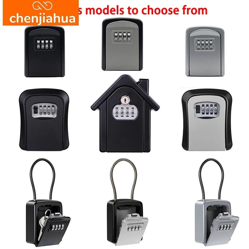 Organizzatore di scatole segrete per riporre chiavi per montaggio a parete Combinazione a 4 cifre Password Codice di sicurezza Blocco senza chiave Cassetta di sicurezza per chiavi di casa