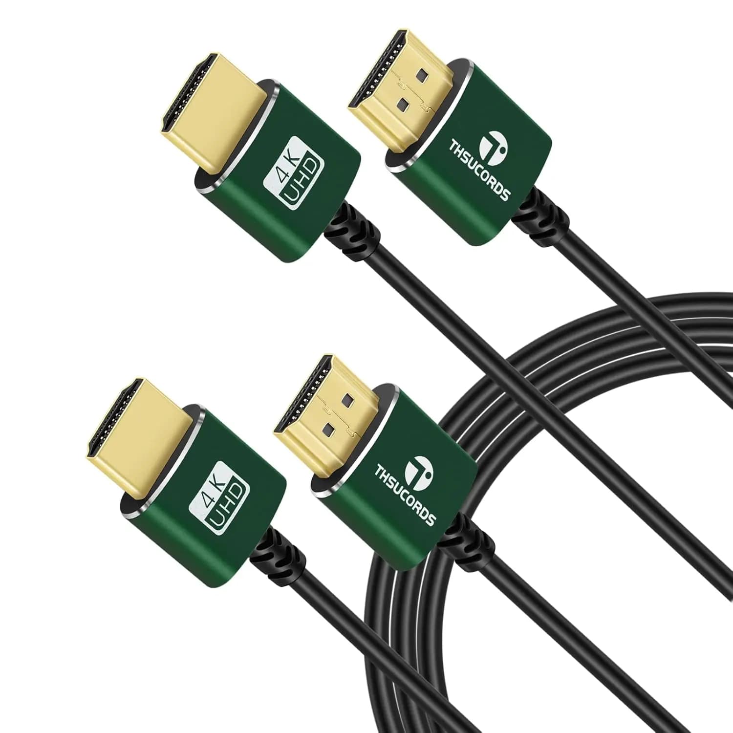 Cavo HDMI Ultra Sottile 6.6FT (2 Pezzi), Alta Velocità 4K@60Hz 18Gbps 2160p 1080p