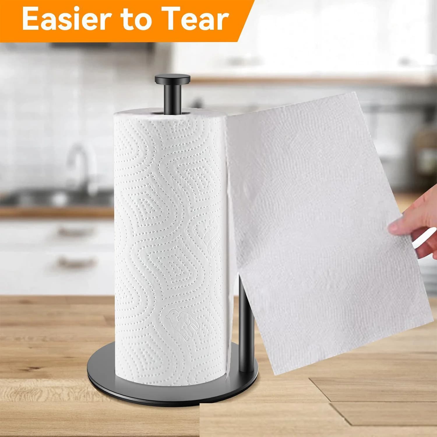 Portarotolo da bagno Portarotolo moderno in acciaio inossidabile da appoggio con base bilanciata per bagno e cucina