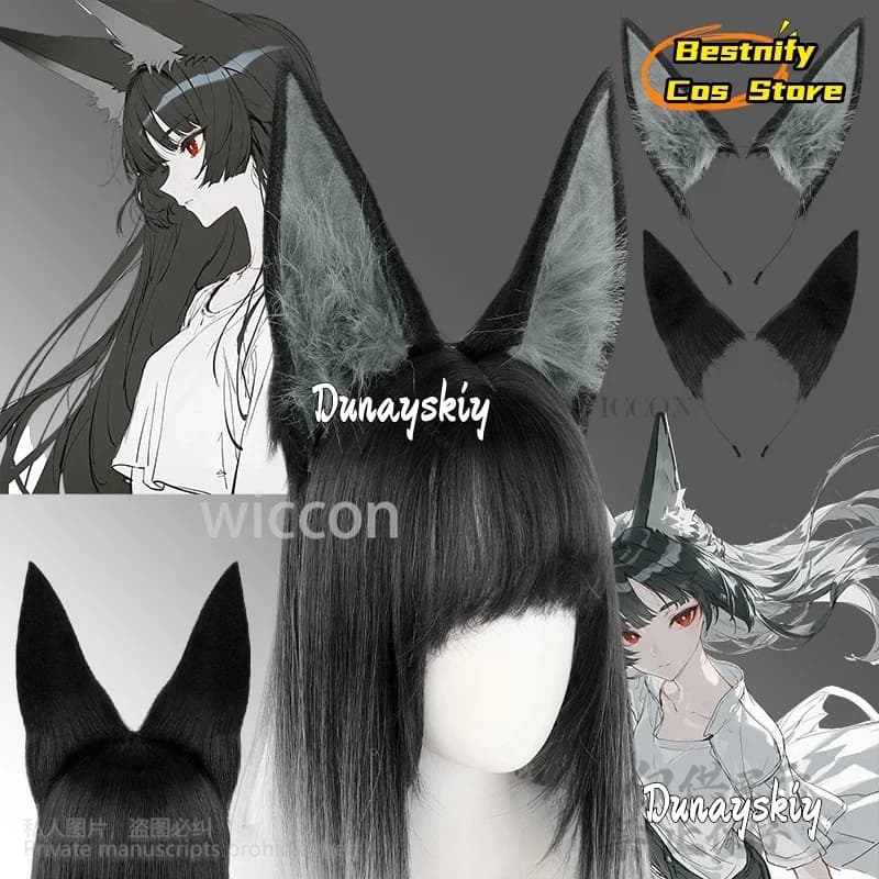 CosplayHoshimi Miyabi Game Cosplay Zenless Zone Zero Anime Furry Cat Wolf Fox Eyes Earrings Plush Earrings Lolita Hair Acce