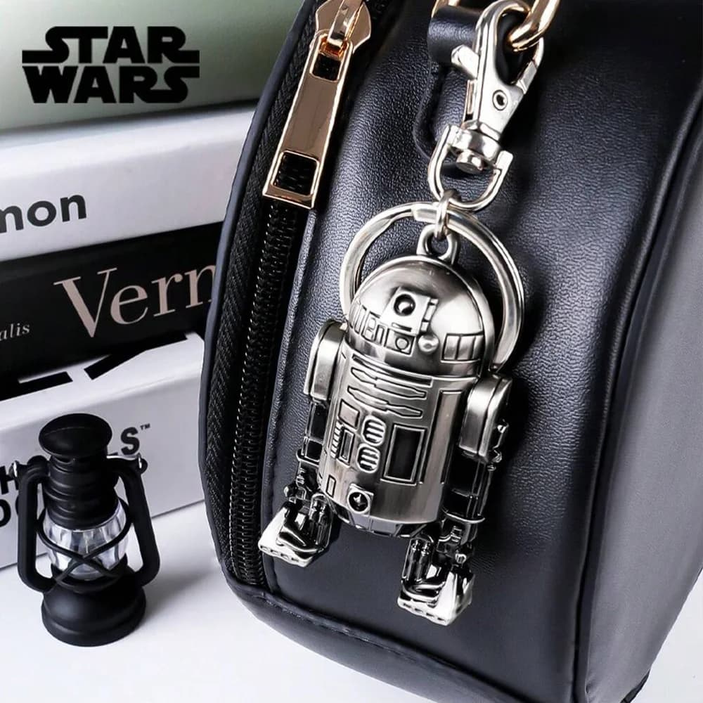 Star Wars Portachiavi con figura anime con licenza ufficiale R2-D2 Figurina 3D Borsa con clip Charms Zaino Decor Regalo 1Pc