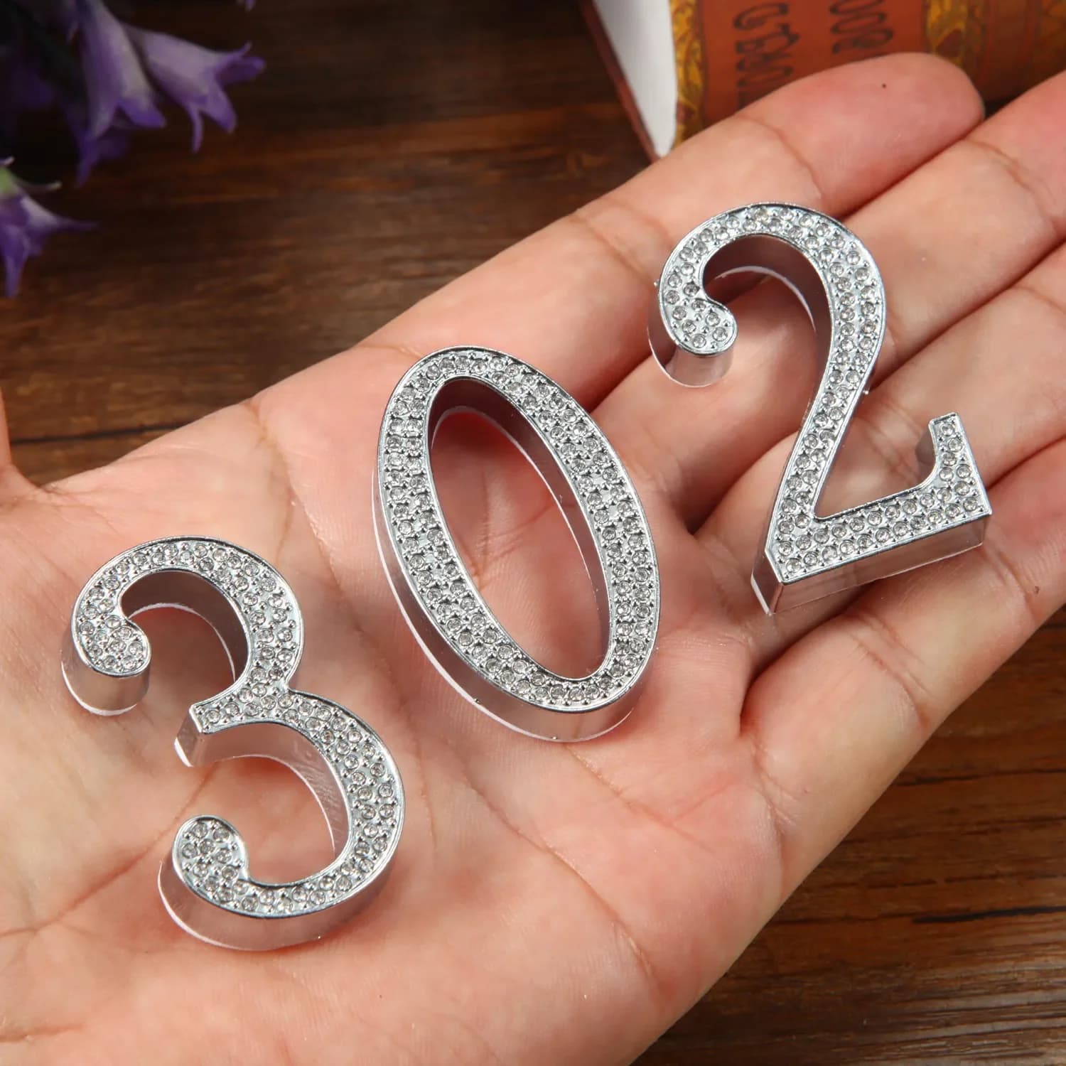 1 pz numero civico in metallo con imitazione diamante numeri di porta autoadesivi per appartamento Hotel Home Mail Box etichetta Outddoor #0-9
