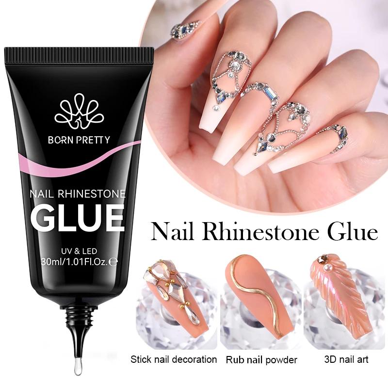 BORN PRETTY 30ml Collar for Strass Gel Nails Transparent for Manicure, Gel Nails Sticker for Nail Art, Decorations for Resistent Jewelry