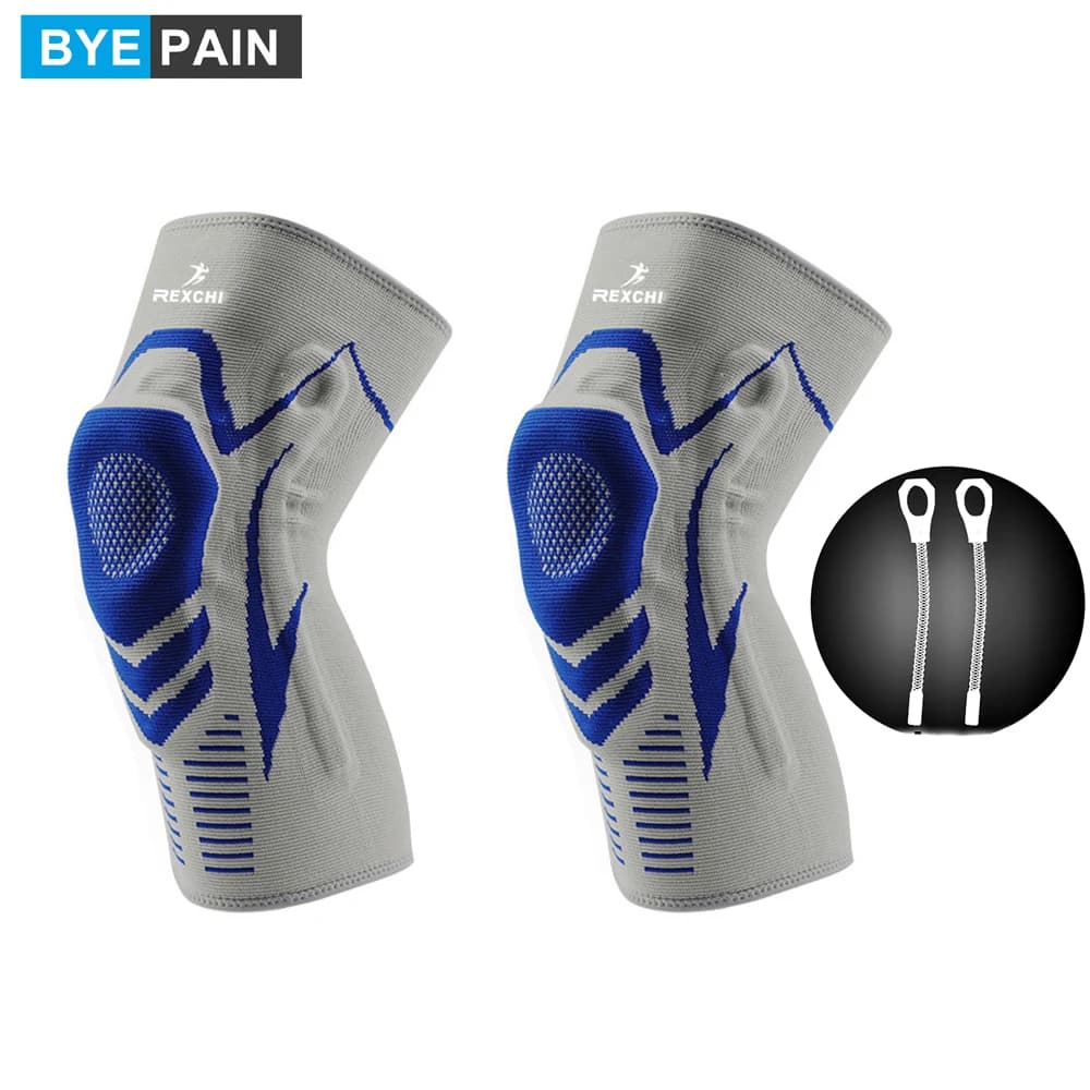 Tutore per ginocchio a compressione sportiva con cuscinetti in Gel per rotula e stabilizzatori laterali per strappo del menisco, ACL, artrite, sollievo dal dolore articolare