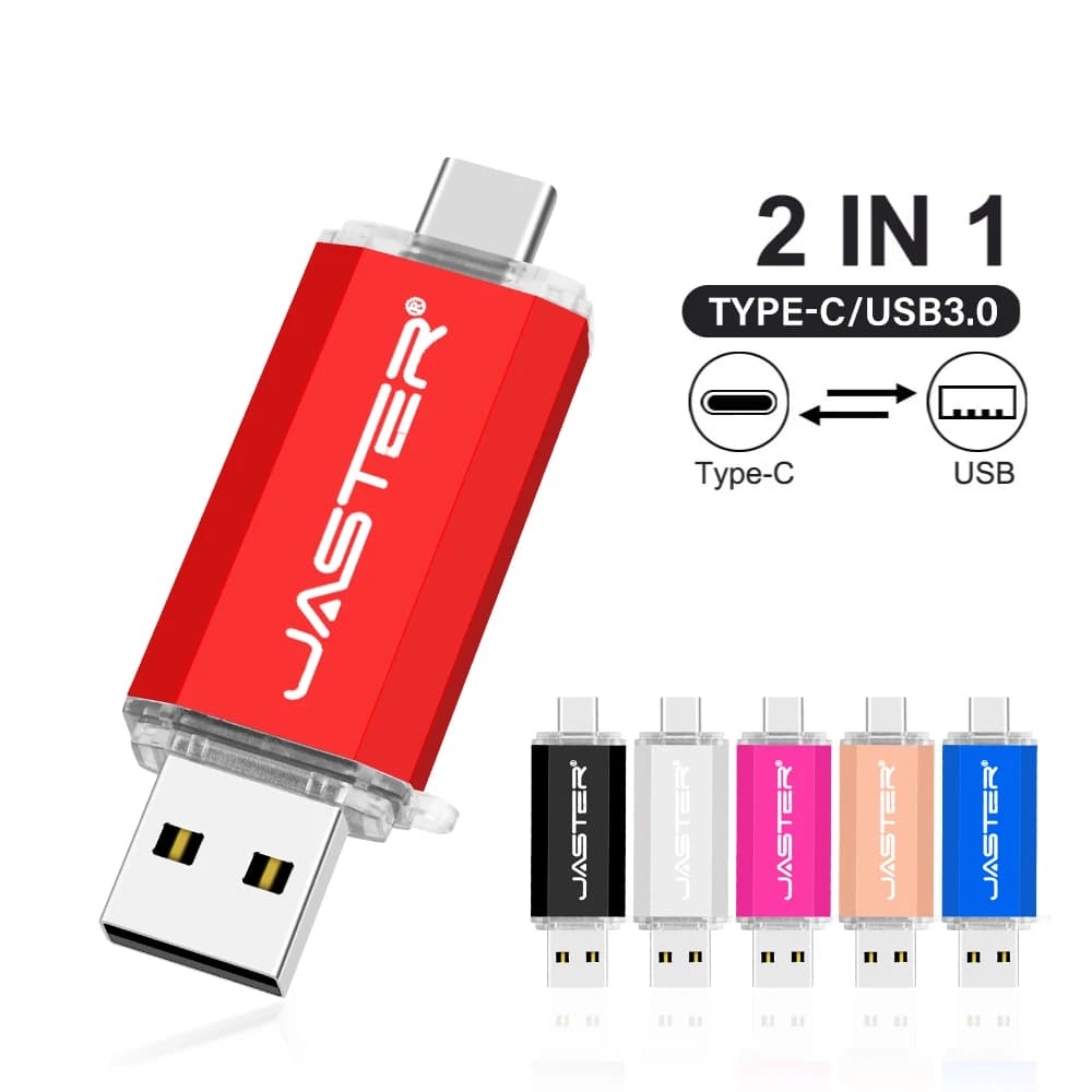 Chiavetta USB 2.0 TYPE-C ad alta velocità 64 GB Pen Drive OTG ruotabile 32 GB 128 GB 256 GB Memory Stick per telefono cellulare Pendrive nero