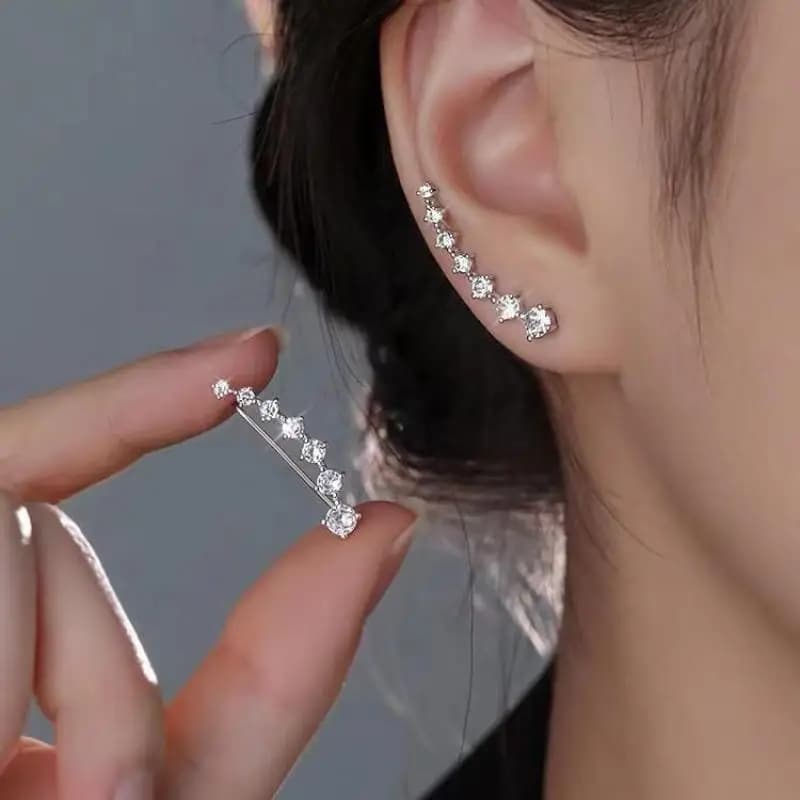 Korean Fashion Seven Star Zircon Earrings For Women Jewelry 2026 Trending New Luxury Women's Crystal Stars Stud Earrings Gifts