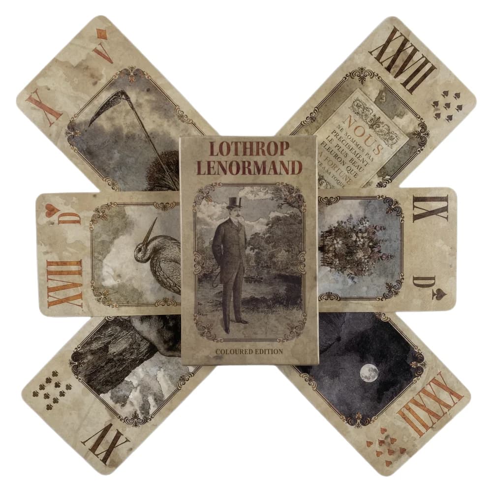 Lothrop Lenormand Oracle Card 10.3*6cm Divination A 38 Tarot Entertainment Party Cards Gioco da tavolo e una varietà di opzioni