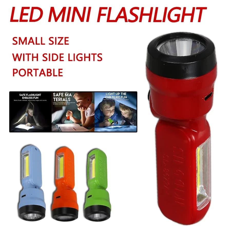 Mini COB + XPE children's torch, 3 USB torch, portable outdoor night light for camping gift