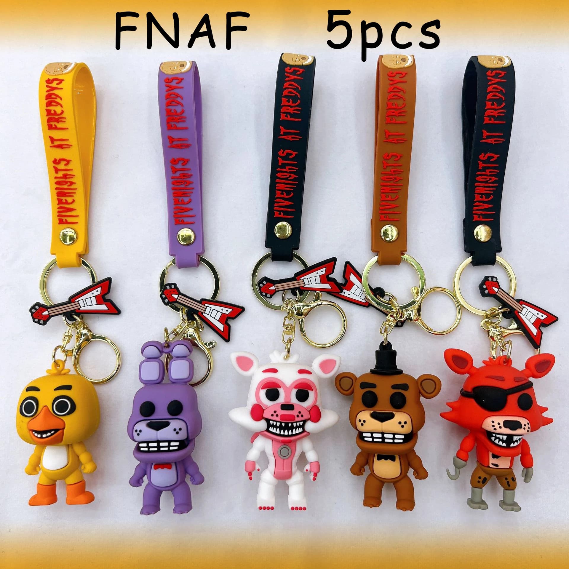 All'ingrosso Cartoon Game Action Figure FNAF freddy's Fazbear Doll Model Toy Five Nights Freddy portachiavi per regalo di compleanno per bambini