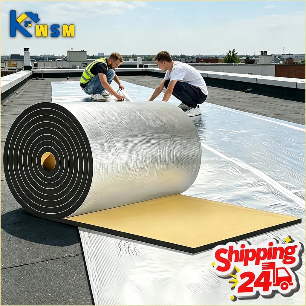 Pannello Isolante Termico e Acustico 10MM, Barriera Termica in Schiuma per Pareti, Pavimenti e Porte, Riduzione del Rumore e Mantenimento del Calore