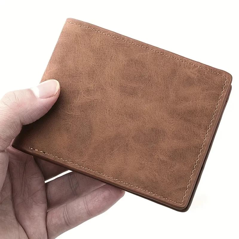 Simple men's wallet in soft PU leather Vintage slim wallet Credit card holder