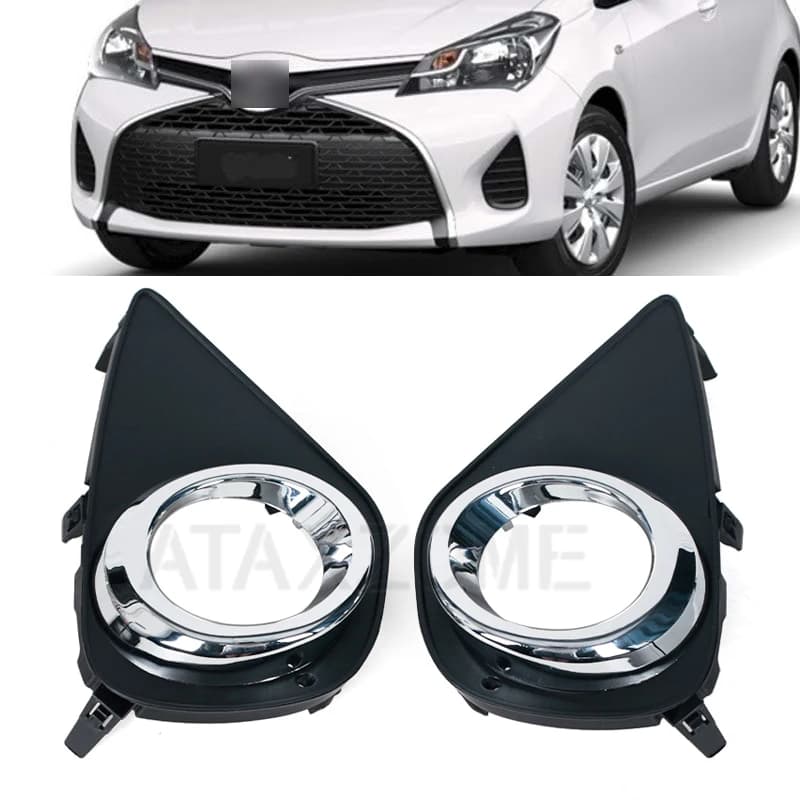 Chrome Fog Light Cover For Toyota Yaris 2015 2016 2017 Foglight Lamp Grille Grill Bezel Shade Front Bumper Driving Light