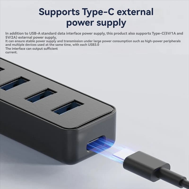 Superbo hub USB 3.0 ad alta velocità a 4 porte Adattatore splitter USB da 50 cm, dock di espansione per auto robot Raspberry Pi 5/JETSON