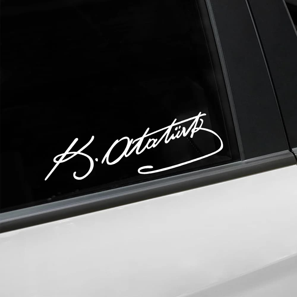 Signature Ataturk Adesivo per auto creativo Decalcomanie in vinile resistenti ai graffi Accessori per la decorazione esterna dello styling automatico universale
