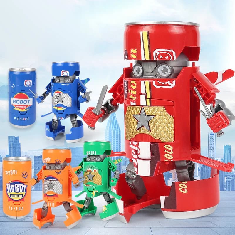 Il robot giocattolo per la deformazione della soda per bambini può cambiare liberamente la forma della bevanda e interstare con i genitori