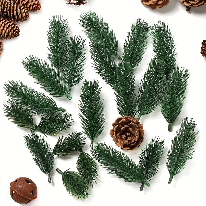 10/20Pcs Pine Branches Artificial Plants Christmas Wedding Home Tree Decor DIY Handcraft Bouquet Gift Box Fake Plants Needle