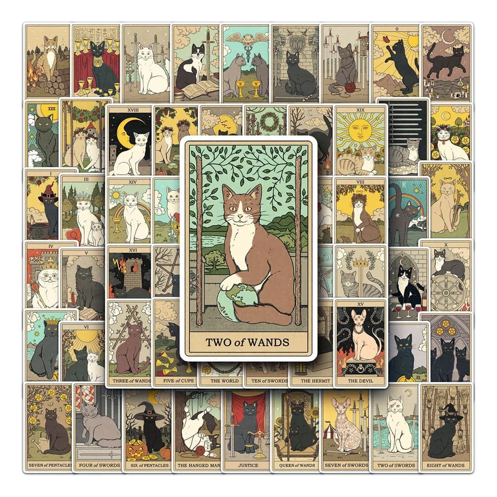 10/30/50 pz cartone animato gatto tarocchi carta fai da te Graffiti giocattolo adesivo tazza d'acqua chitarra cassa del telefono adesivo impermeabile all'ingrosso