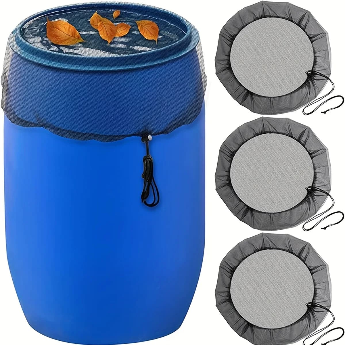 Water bucket cover for rain barrel screen, network cover for rainwater collection tank, rainwater collection bucket network with coulisse