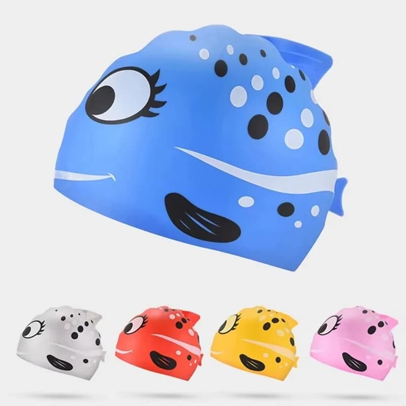 Children's Waterproof Silicone Swimwear - Unisex Soft Unisex cartoon fish polka dot design without pressure for boys and girls