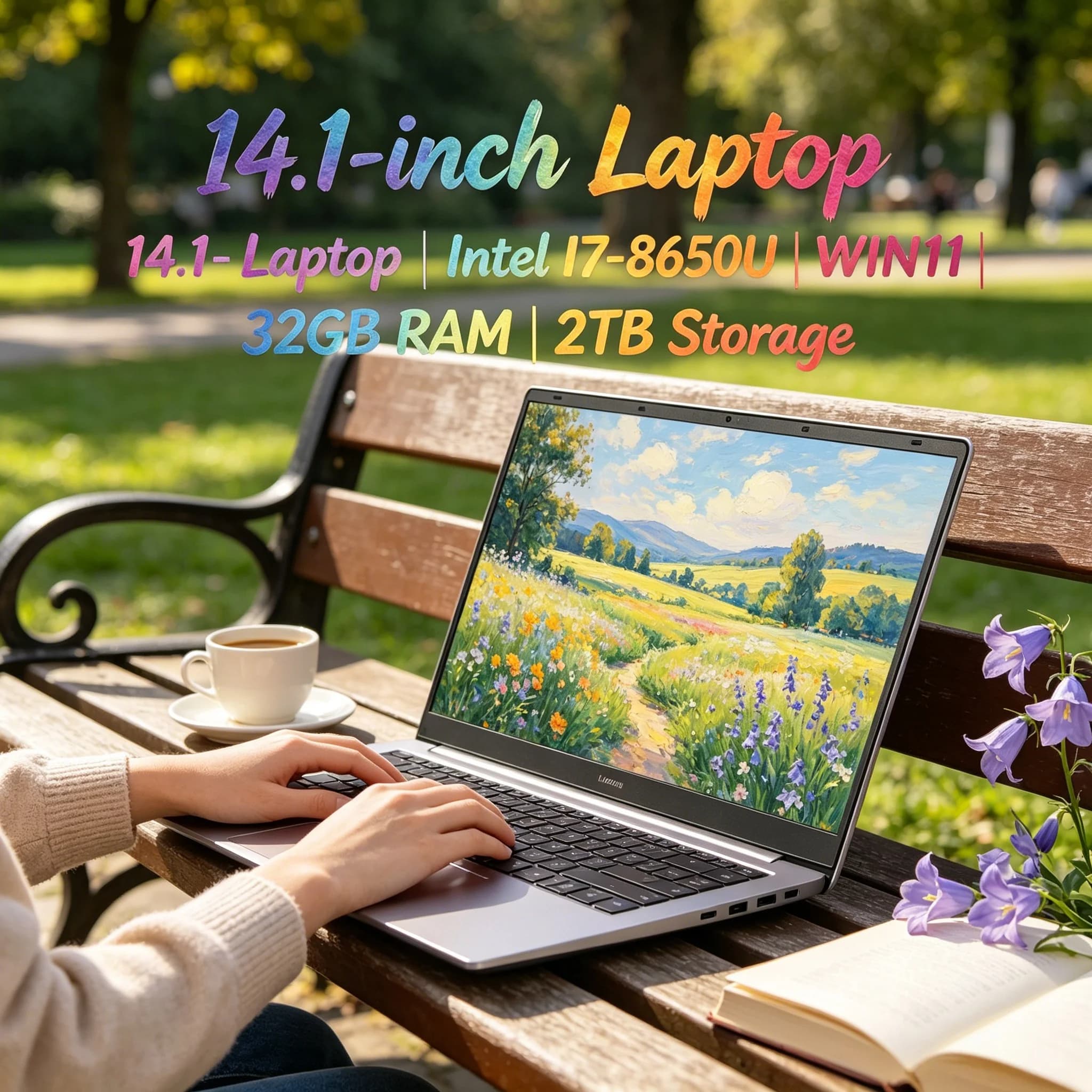 Notebook Ultra Sottile da 14.1 Pollici 2026 | Laptop Portatile per Business con Win11, Intel I7-8650U, RAM DDR4 16GB/32GB, SSD 2TB