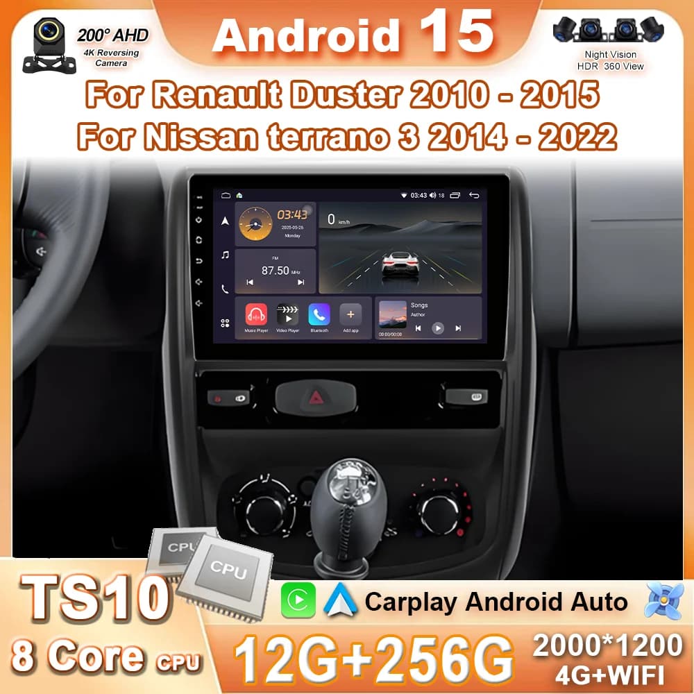 Android 15 Carplay Auto Autoradio Per Renault Duster 1 2010 2011 2012 2013 2014 2015 Auto Multimedia Lettore GPS Unità di Testa Stereo