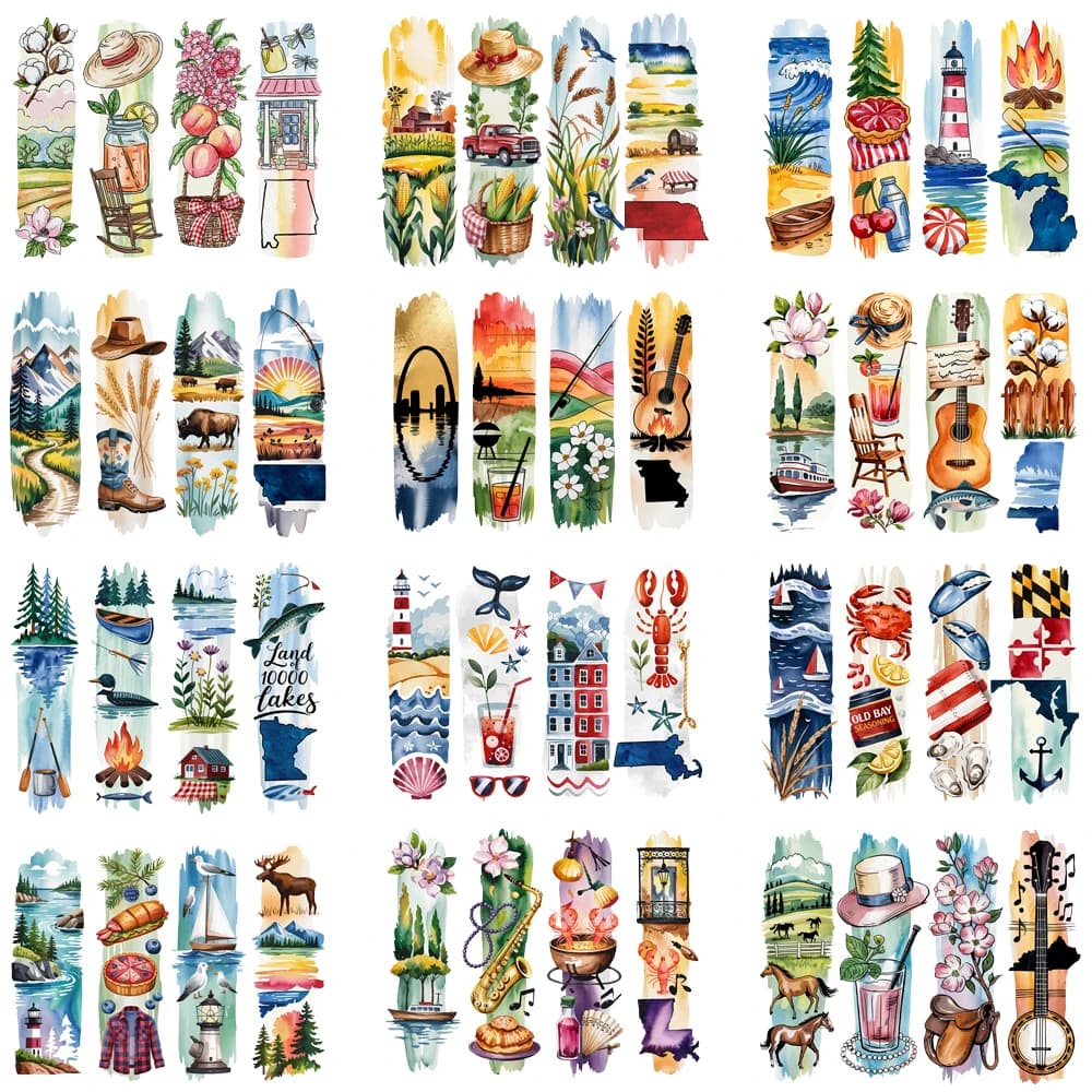 15 cm Bambini Attività all'aperto Paesaggio Ferro su DTF Adesivo per trasferimento di calore T-shirt fai da te Toppe termoadesive per vestiti Decal